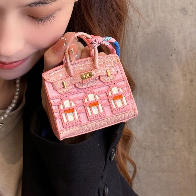 New Mini Bag Pendant House Window Platinum Bag Contrasting Color Cute Bag Pendant Earphone Lipstick Key Bag Decoration - Image 5